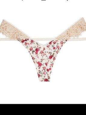 For Love and Lemons Melrose Thong -XL-NWT- Rose/White
